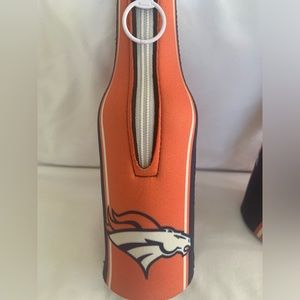 Denver Broncos Bottle Hugger Cooler Cover -set Of 2 (one has bottle in for size)